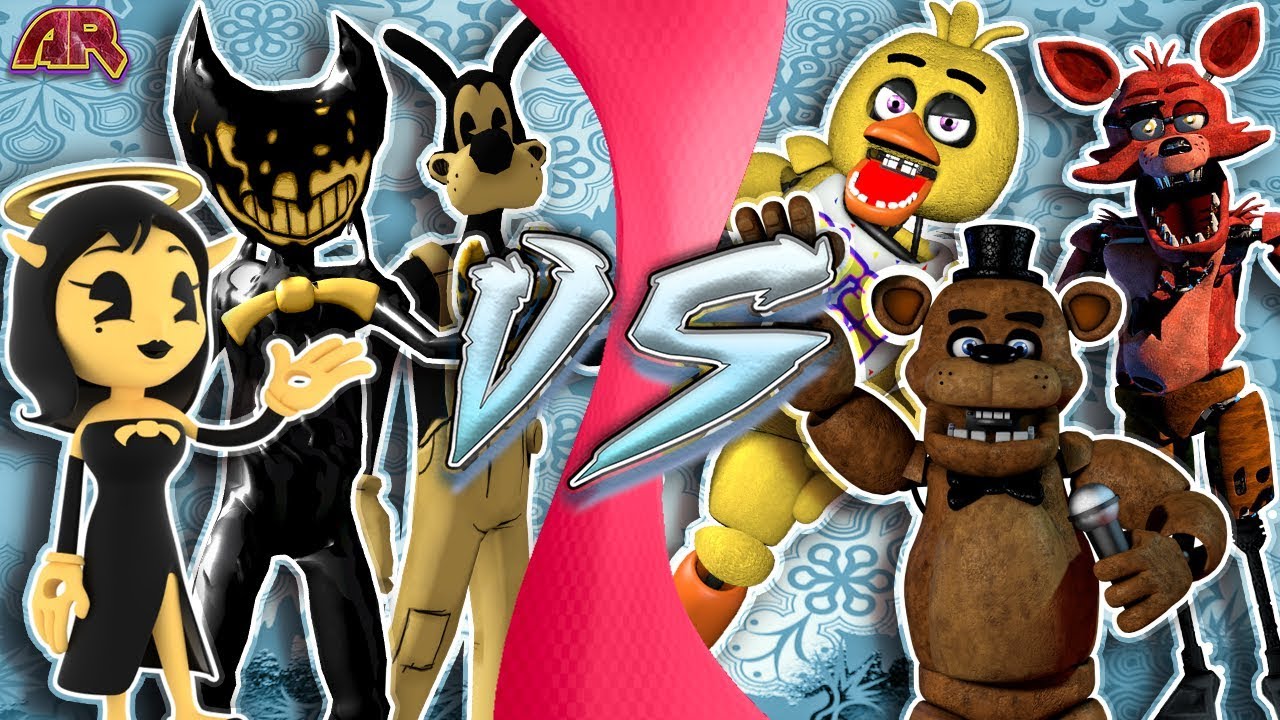 ALICE ANGEL, BORIS, BENDY vs FREDDY, FOXY, CHICA! (Bendy and The Ink Machine vs FNAF Animation) CFC