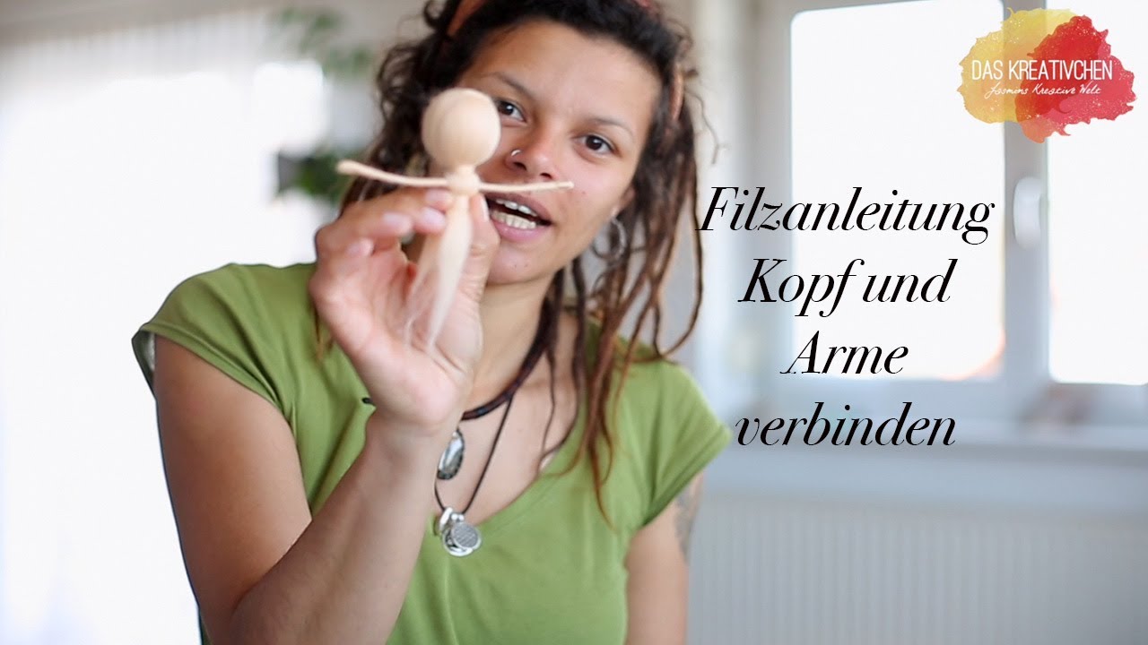 Filzanleitung |  Perfekte Verbindung von Filzkugel und Armen | Schritt- für-Schritt Anleitung