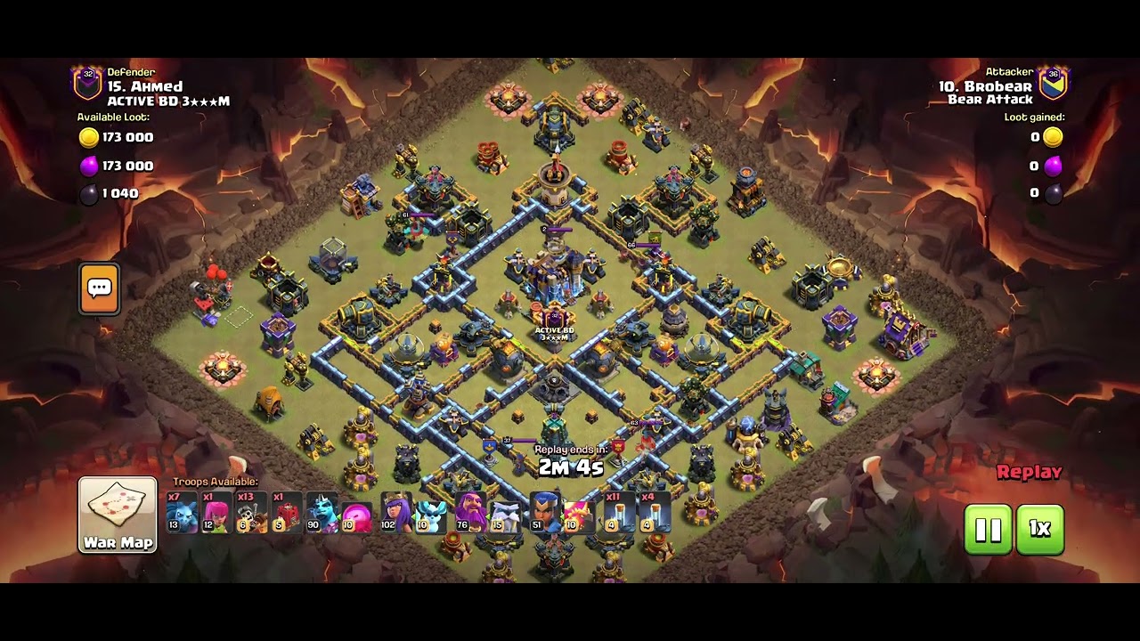 Th18 vs Th18 Dragon Rider Totem spell spam clear (War 6-pack)