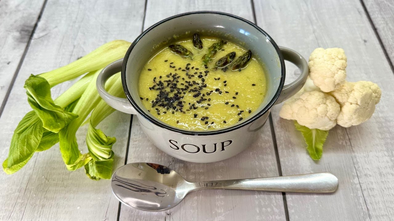 Light Summer Soup for Gut Health: Cauliflower & Asparagus Magic!
