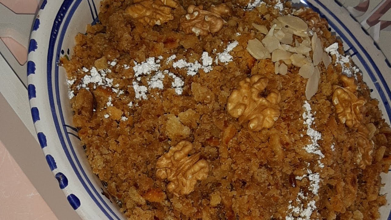رفيس بوصلوع أو رفيس الكسرة و التمر التقليدي 😍👌#الطبخ #الطبخ_فى_المنزل #المغرب #الطعام