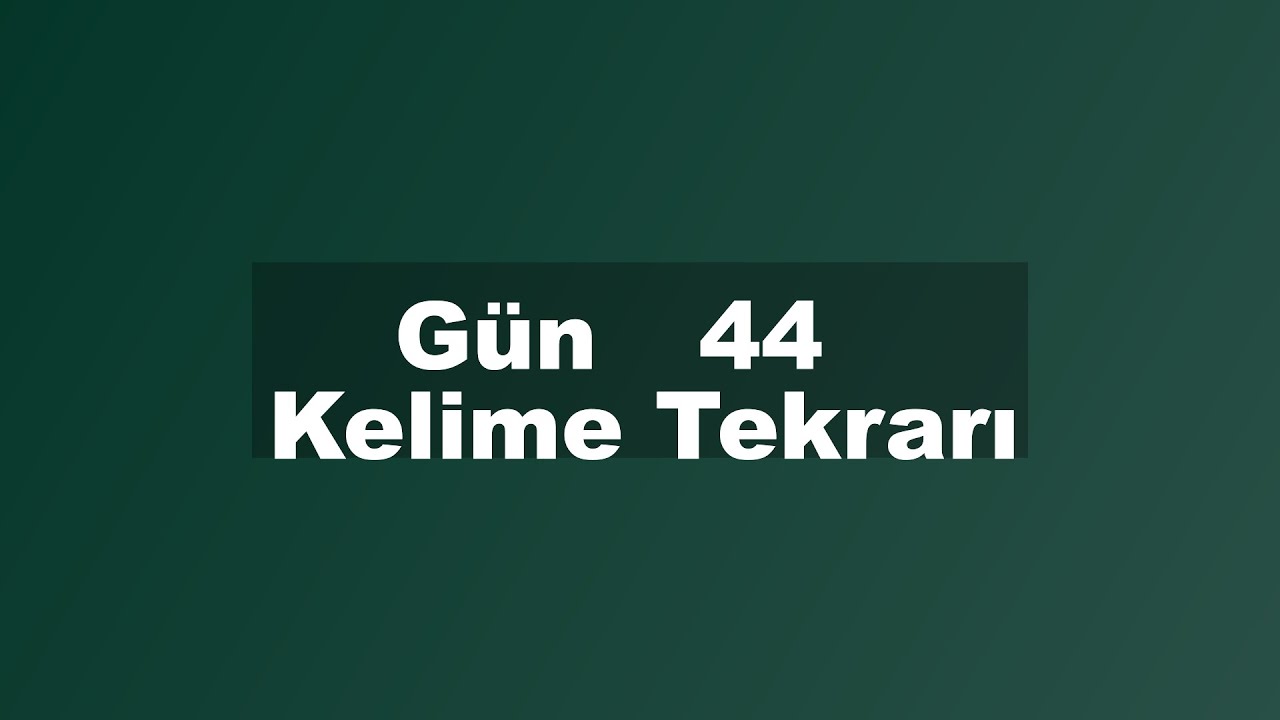 İngilizce Kelime Tekrarı