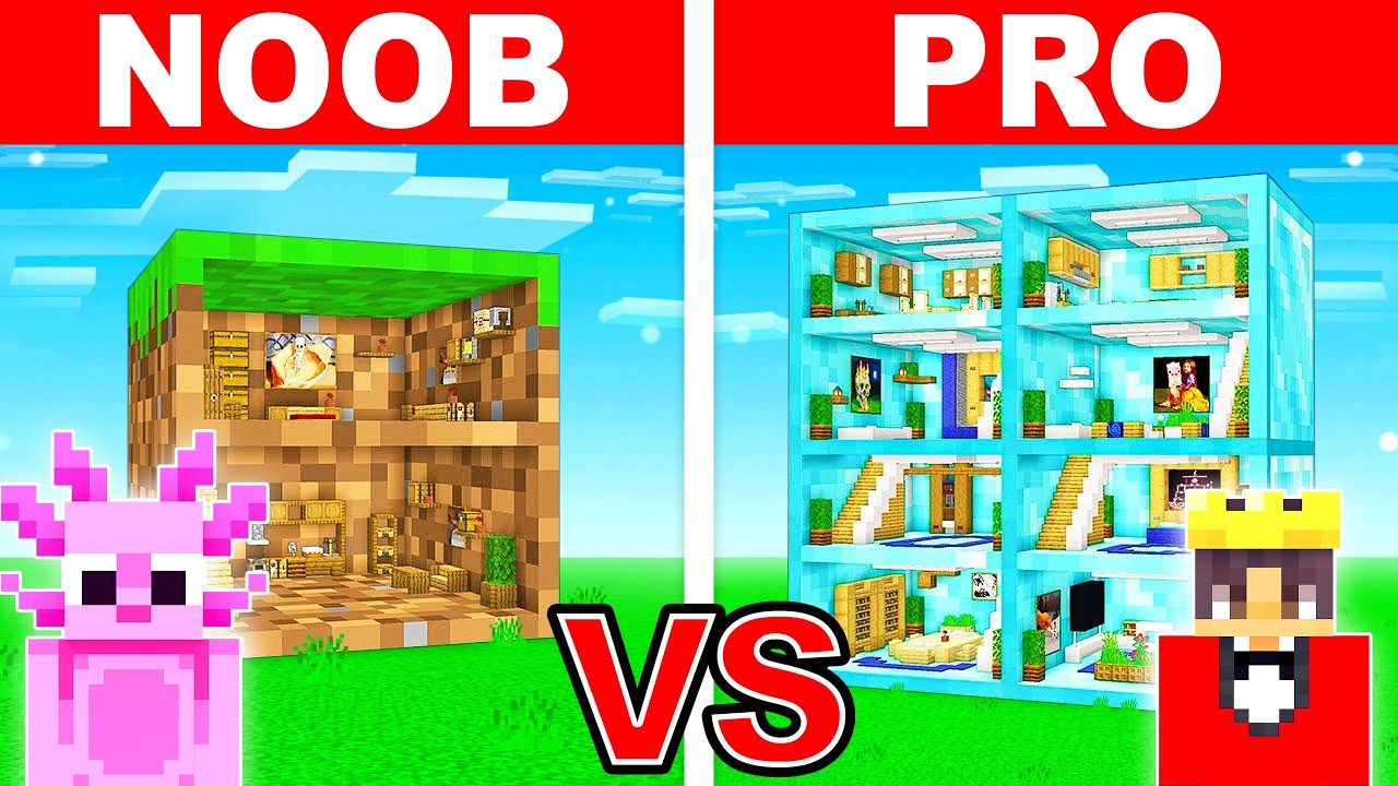 Mongo and Axy BLOCK HOUSE Build Challenge in Minecraft!