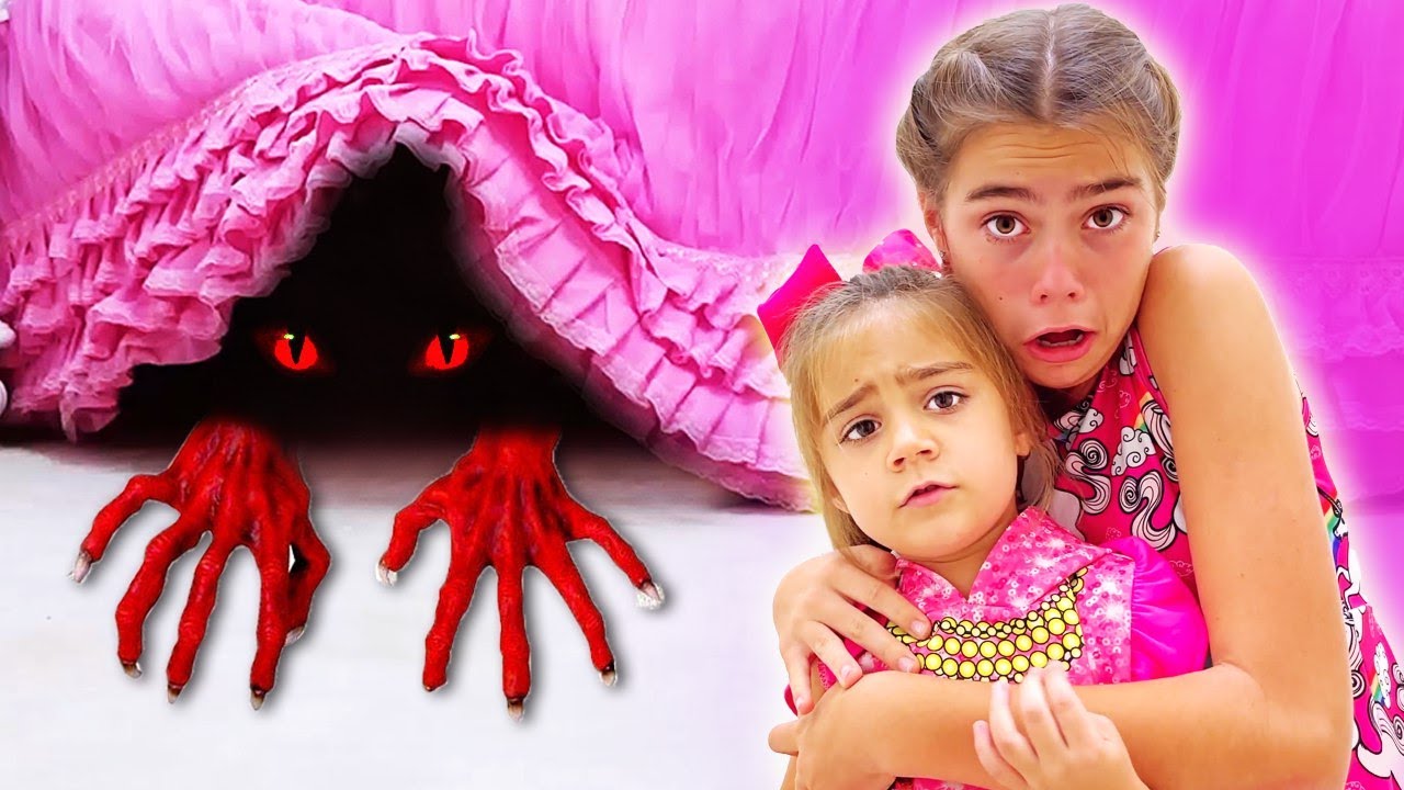 MONSTRO debaixo da cama?👻História engraçada para crianças