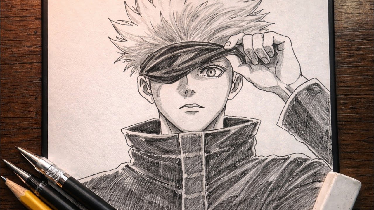 How To Draw Gojo Satoru Step by Step Easy | Anime Drawing Tutorial for Beginners