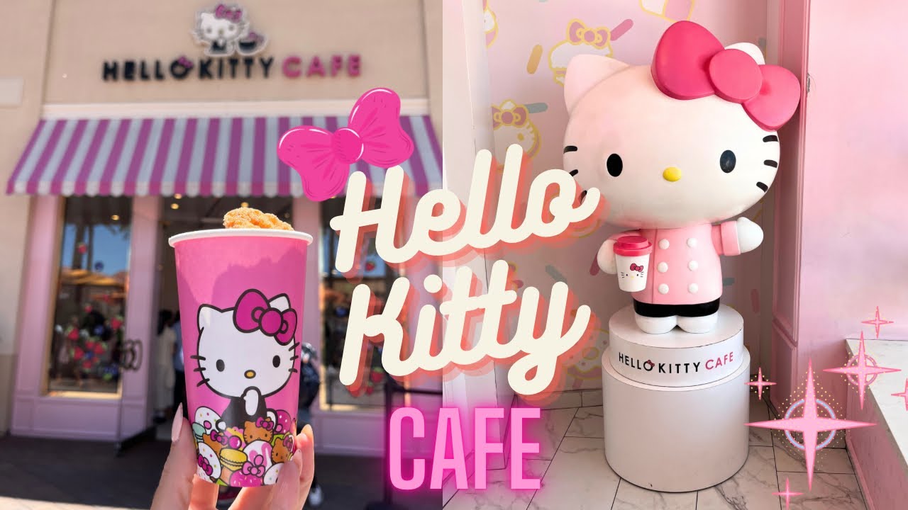 The Hello Kitty Cafe at the Irvine Spectrum Center! 💖 Coffee, Donuts, & Review Vlog