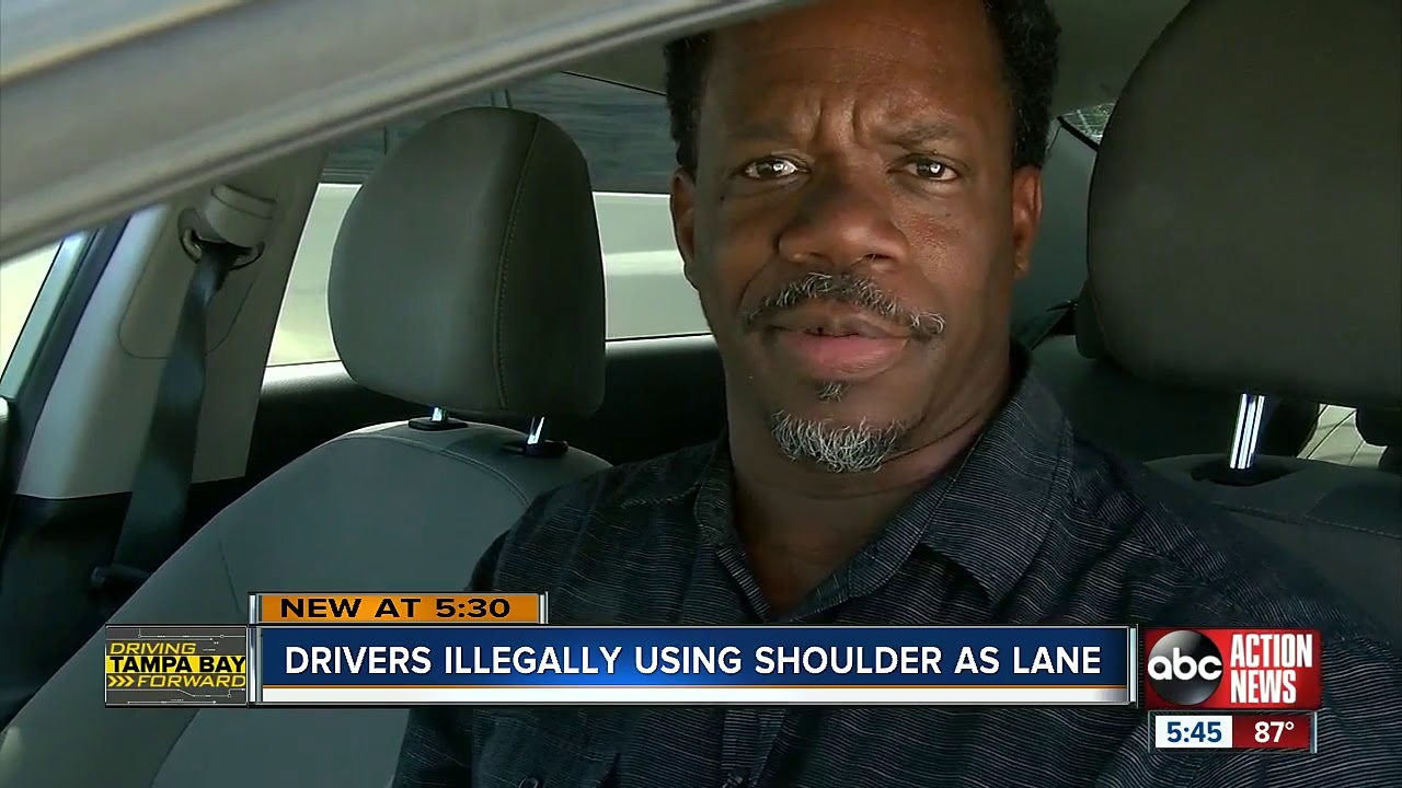 Drivers illegally using shoulder as lane