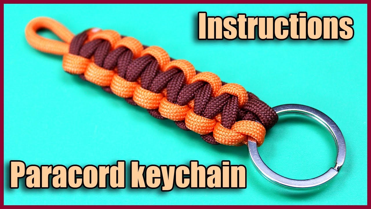 Paracord keychain instructions two colors. Paracord keychain ideas diy. Cobra Stitch.