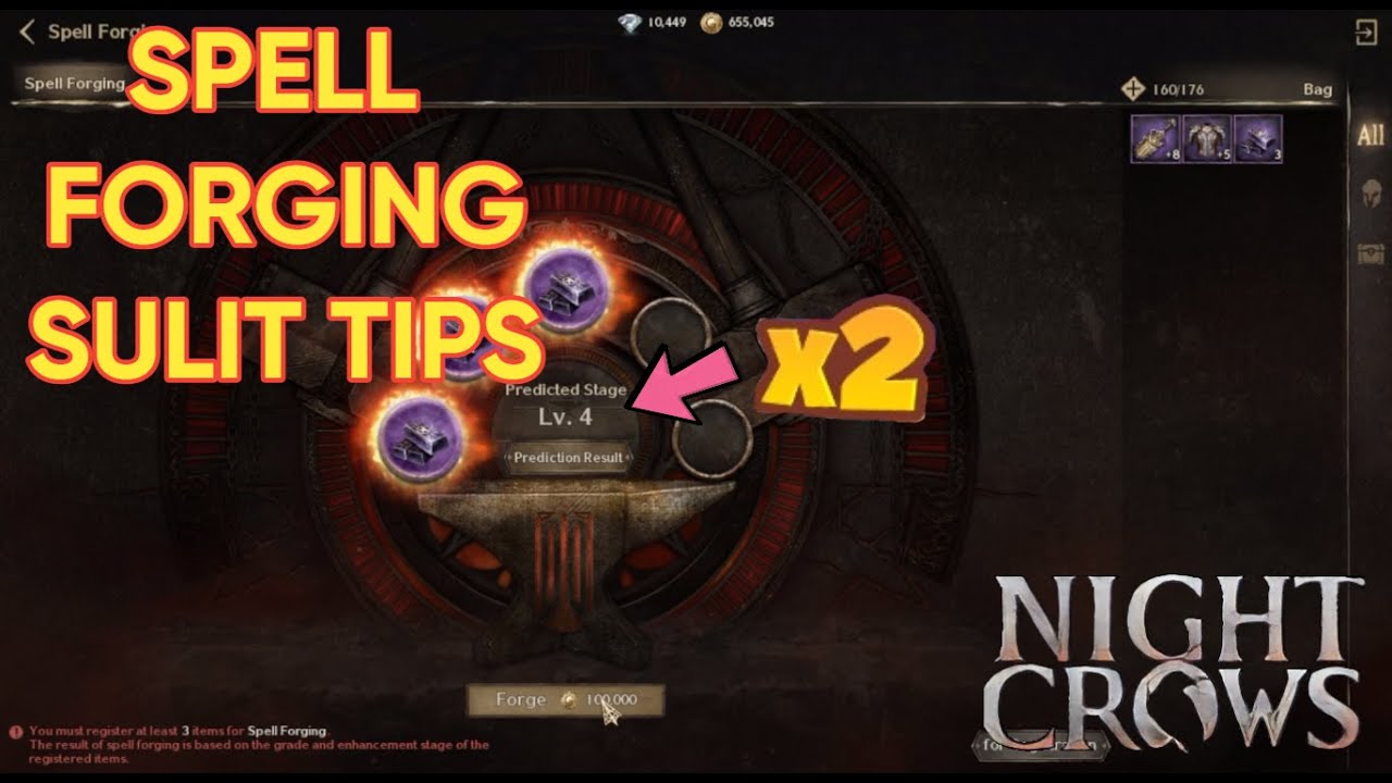 NIGHT CROWS: TIPS DO THIS! SPELL FORGE x2 LVL 4 BETTER THAN x1 LVL 5