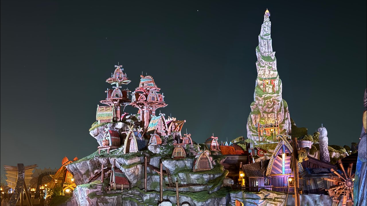 How To Train Your Dragon - Isle of Berk At Night (Universal Epic Universe 4k)