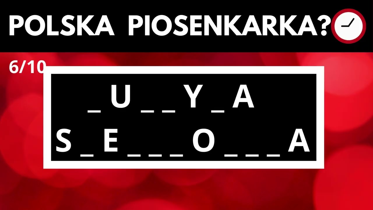 ODGADNIJ 10 ZNANYCH POLSKICH PIOSENKAREK! Uda Ci się? Uzupełnij litery! #quiz #popolsku