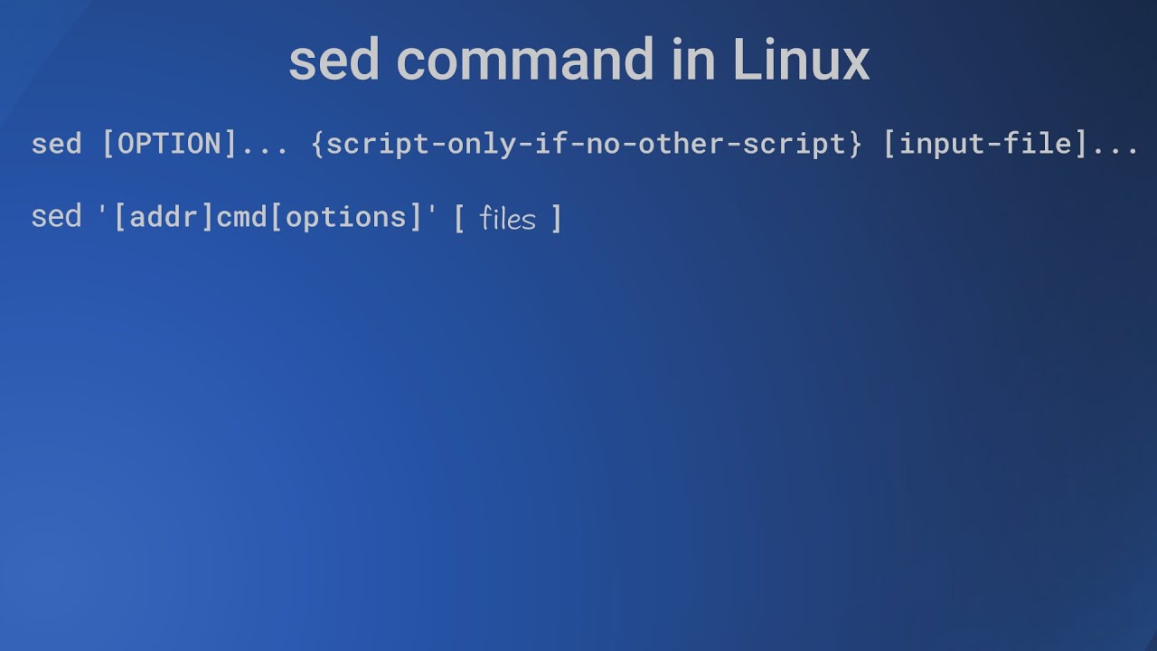 sed command in Linux