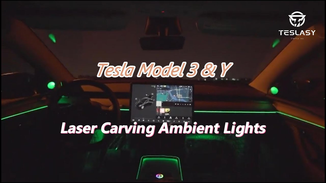 Installation for 2021+ Model 3/Y Laser Carving Ambient Lighting Upgrade Kit | TESLASY