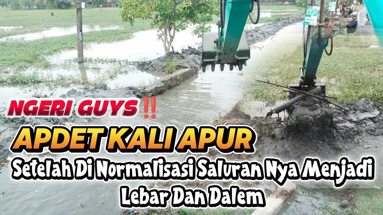 MANTAP‼️Kali apur tadi nya ngga ada tanggul nya sekarang Sesudah Di keruk Tangul nya lebar