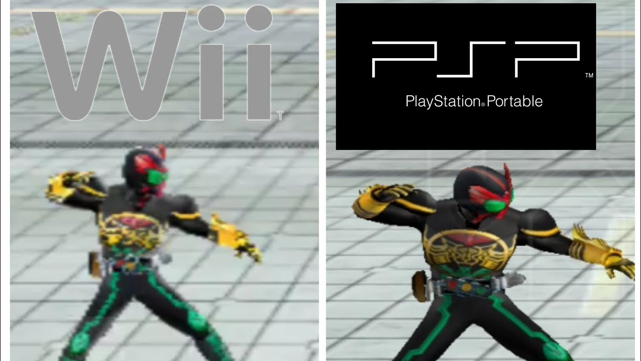 COMPARING KAMEN RIDER SUPER CLIMAX HEROES IN WII AND PSP...