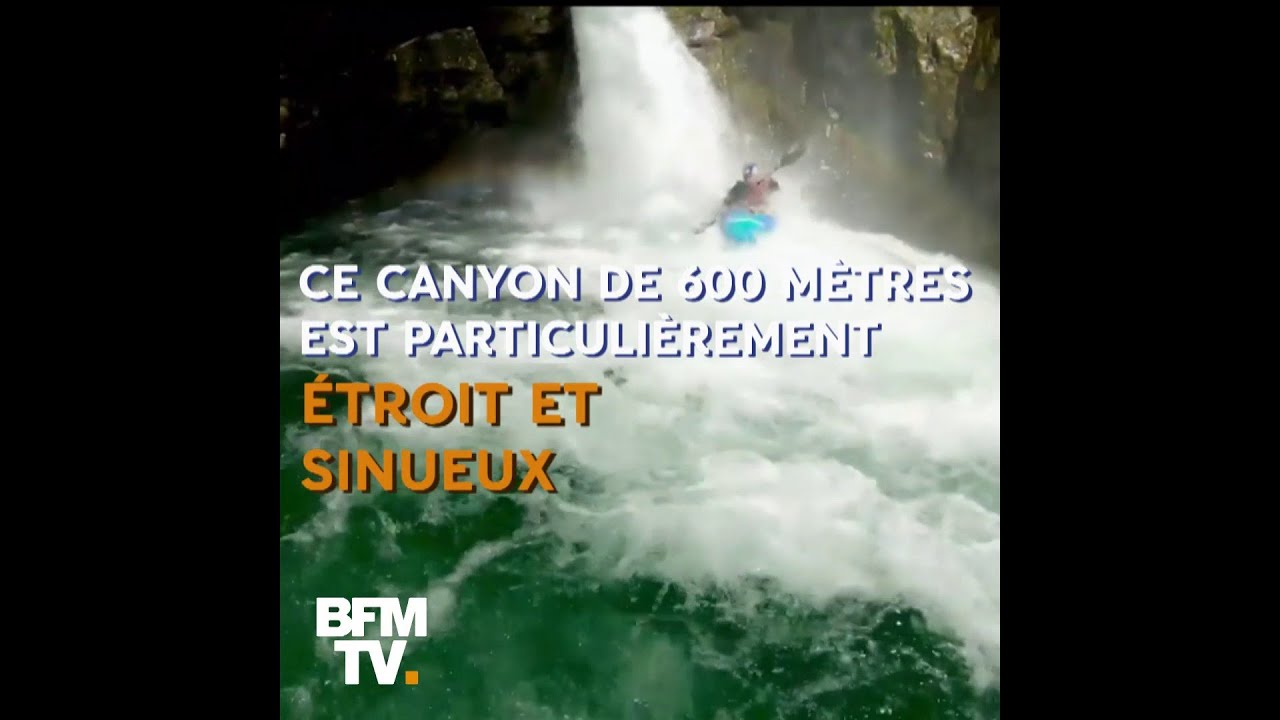 La descente spectaculaire du « toboggan du diable » par une kayakiste française