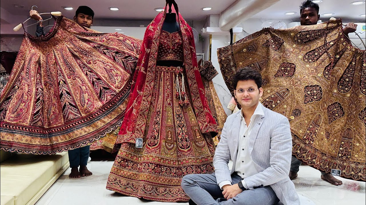50,000-1,00,000 के लहगे आधी कीमत पर खरीदे। Top 10 Best Bridal Lehenga collection in Chandni Chowk