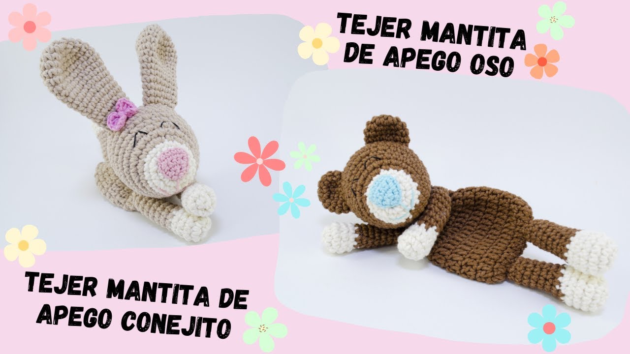 🇪🇸Tejer Conejo de Apego/Tejer Oso de Apego/Mantita de Apego a Crochet/Manta de Apego para Bebé