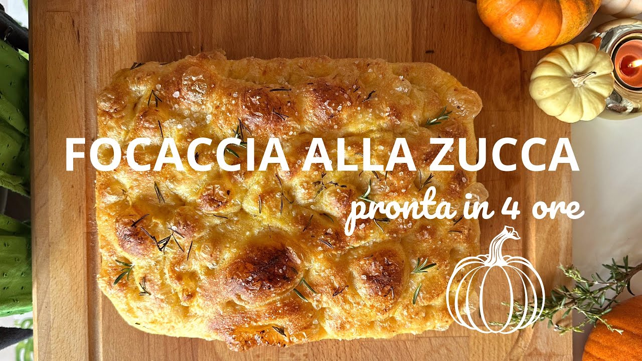 Come fare una focaccia alla zucca senza impastare in sole 4 ore 🥹!