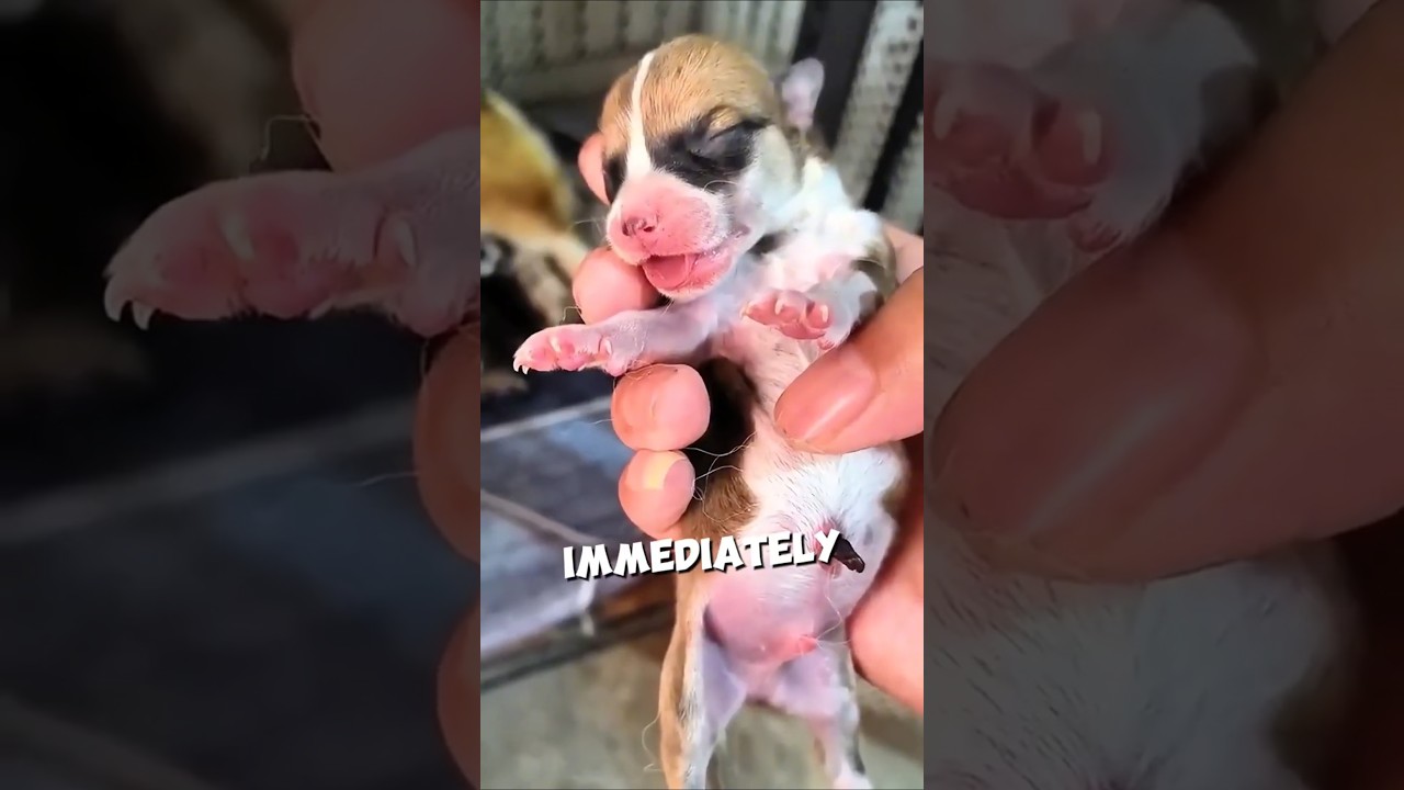 Этот щенок выпил слишком много молока ❤️ #шорты