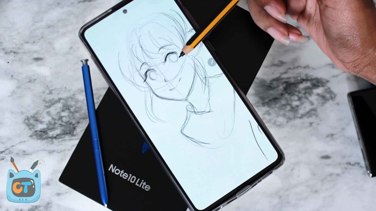 Drawing on Note 10 LITE for the first time using Autodesk Sketchbook