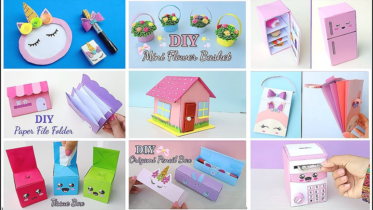 9 EASY CRAFT IDEAS || School Craft Idea || DIY Origami Craft || School hacks || Paper mini gift idea