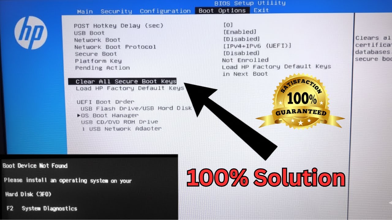 Boot Device Not Found Hp Laptop Windows 11 | Hard Disk 3F0 Error #hplaptop #2026