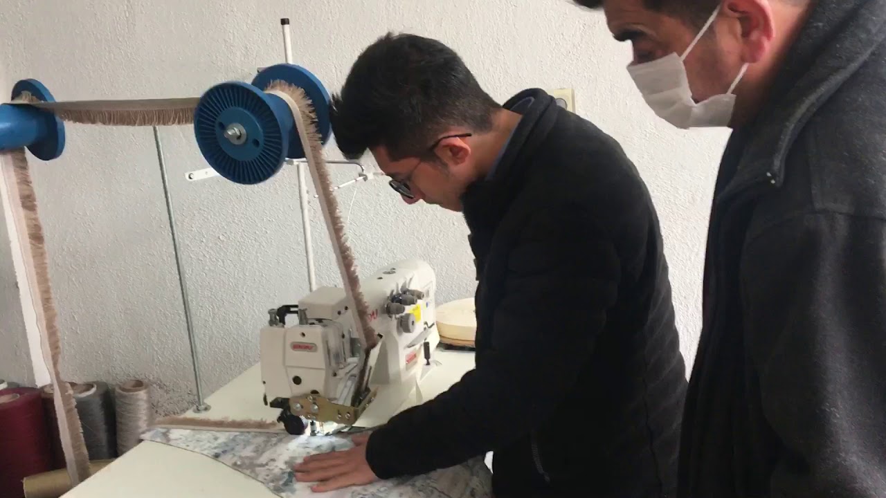 Halı kenarına saçak dikme makinası