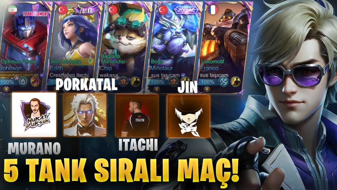 YOUTUBERLARLA SIRALI MAÇTA 5 TANK ALDIK! Mobile Legends