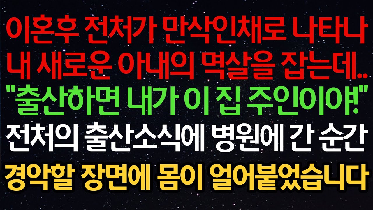 실화사연- 이혼후 전처가 만삭인채로 나타나내 새로운 아내의 멱살을 잡는데..