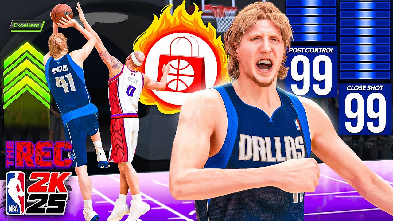 DIRK NOWITZKI 99 POST CONTROL + 99 CLOSE SHOT is UNGUARDABLE in the RANDOM REC (nba 2k25)