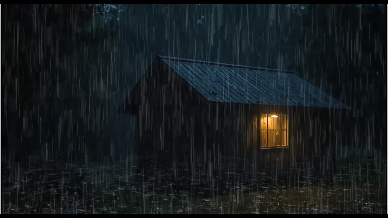 Midnight Rain at a Lonely Forest Cabin | Deep Sleep & Calm Night Ambience