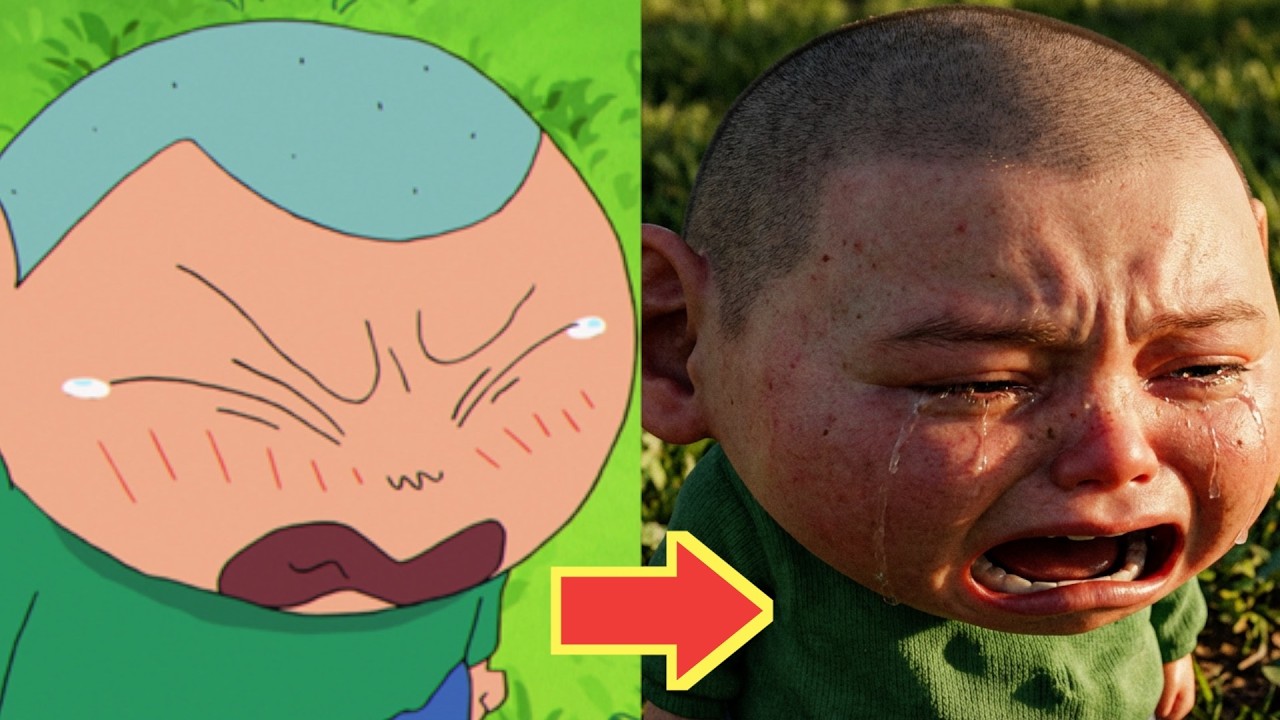 クレヨンしんちゃんのキャラクターをAIで実写風にしてみた / Crayon Shin-chan in Real Life