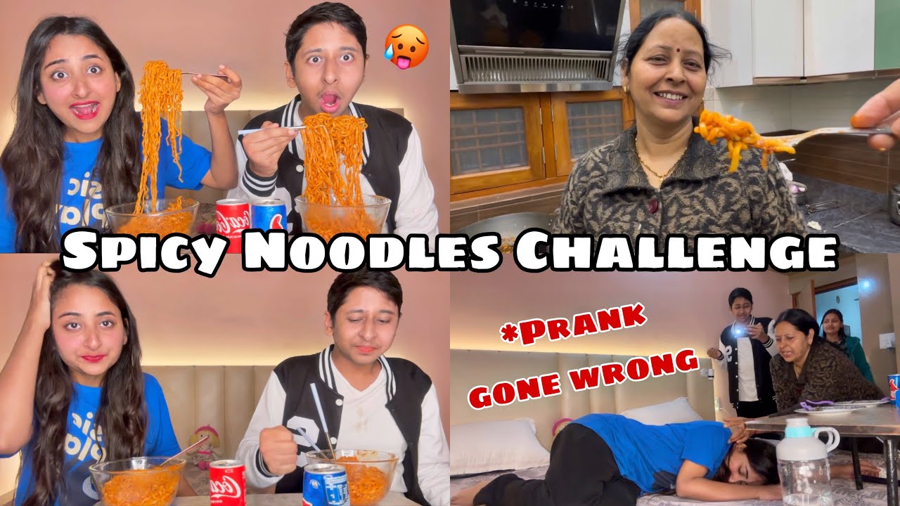 Spiciest Noodles Challenge *Prank on Indian Mom Gone wrong #spicynoodles #prank #gonewrong