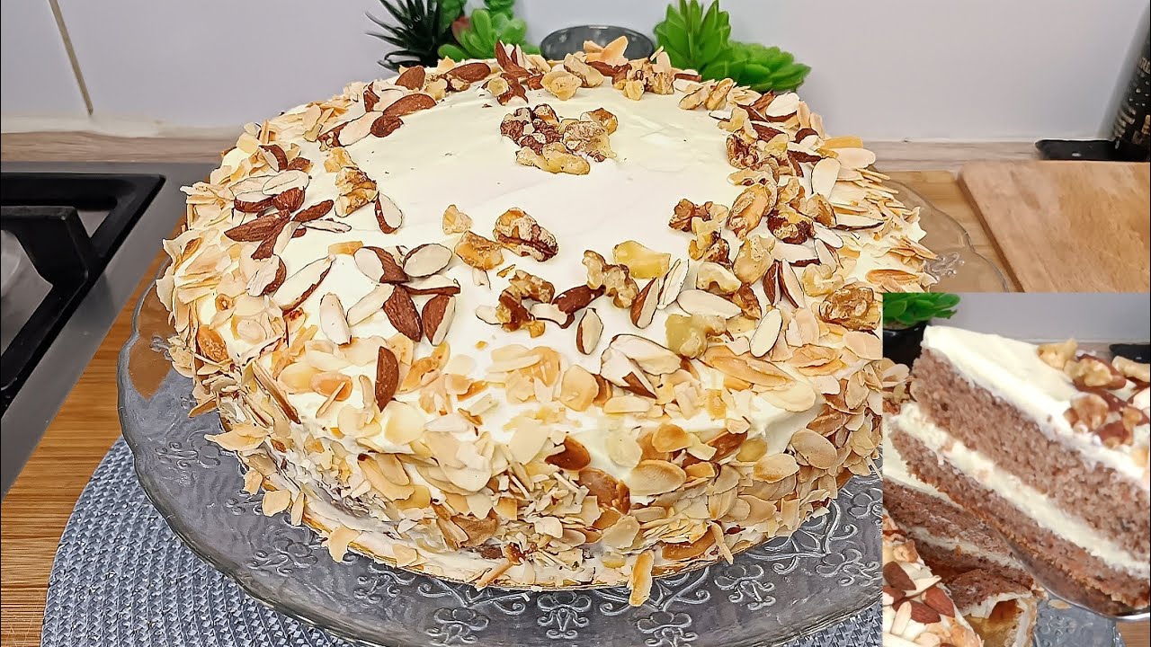 اسهل الذ كيكة الجزر🥕و  الكركاع و القرفة  و تعليكة خطيرة  رائعه cake carottes et noix