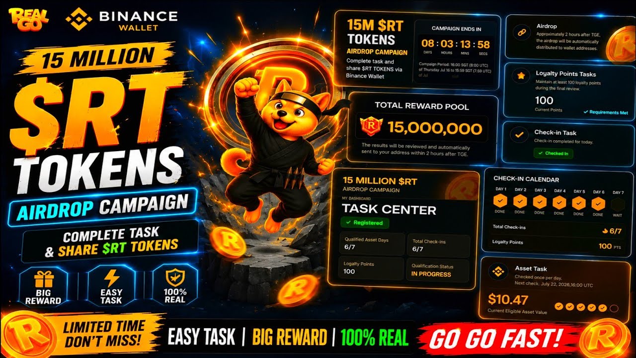 🔥 Binance Wallet 15M $RT Airdrop 2026 | Complete Guide | Easy Tasks & Free Crypto Rewards