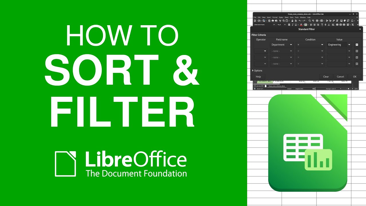 How to Sort and Filter Data in LibreOffice Calc (Beginner Tutorial)