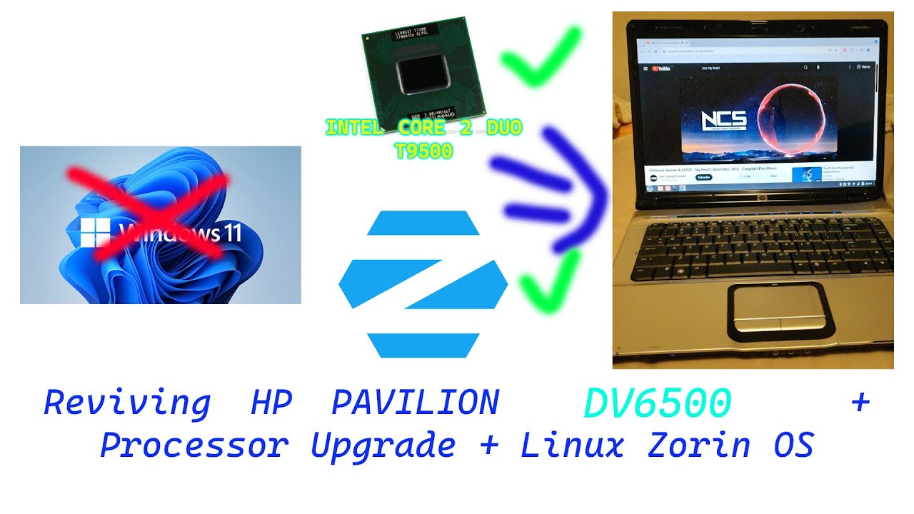 Reviving Old Laptop HP Pavilion DV6500 + Linux Zorin OS + Processor Upgrade