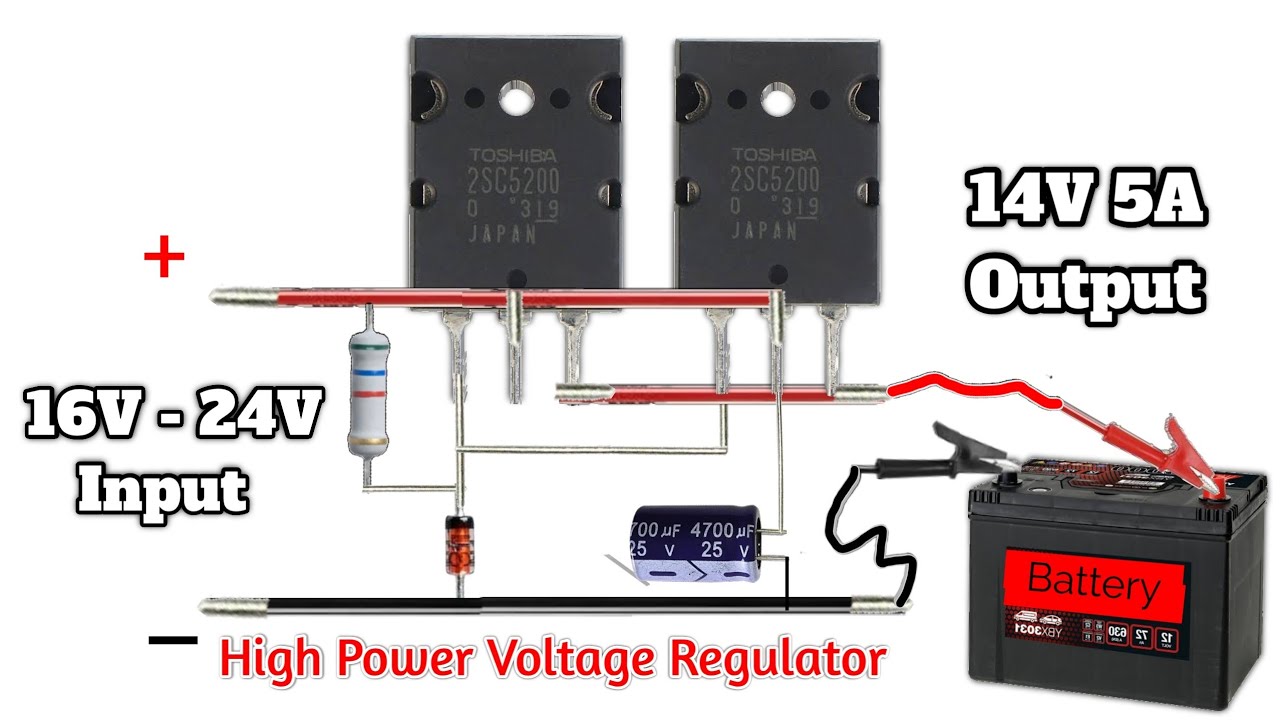 How To Make 14V 5Amps Voltage Regulator 15V To 30V input