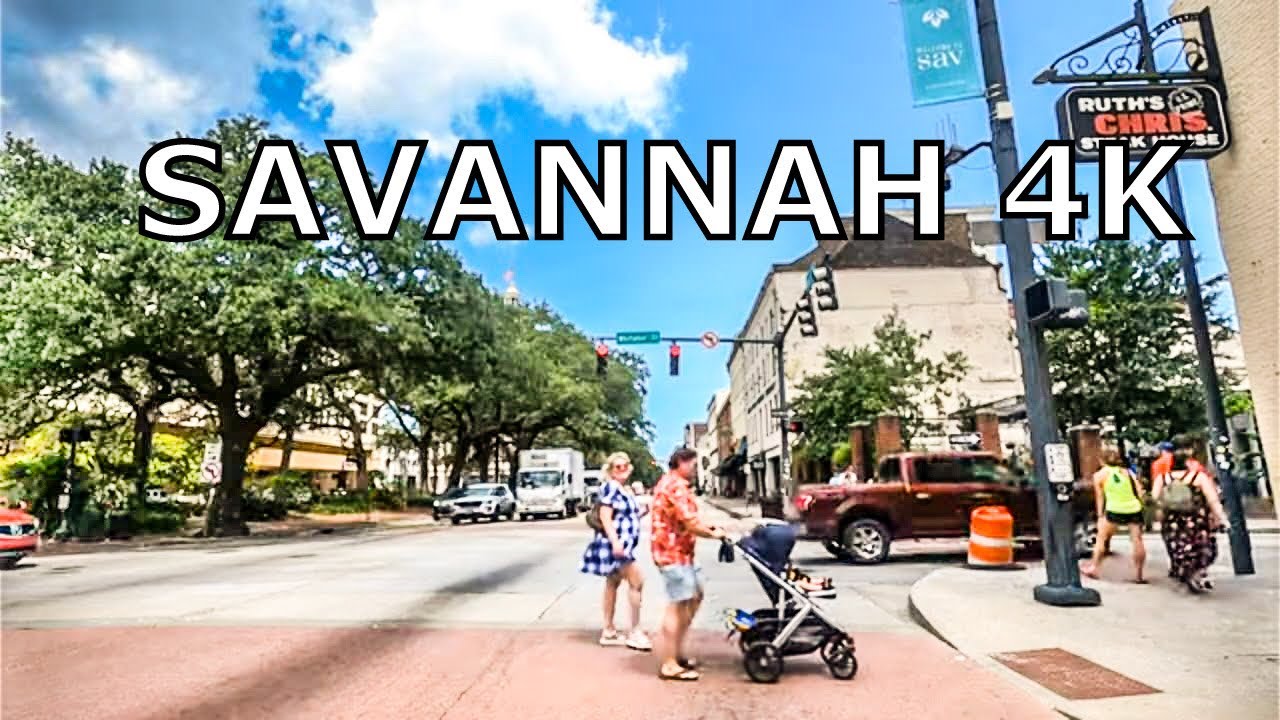 Savannah 4K - Driving Downtown - Georgia - USA
