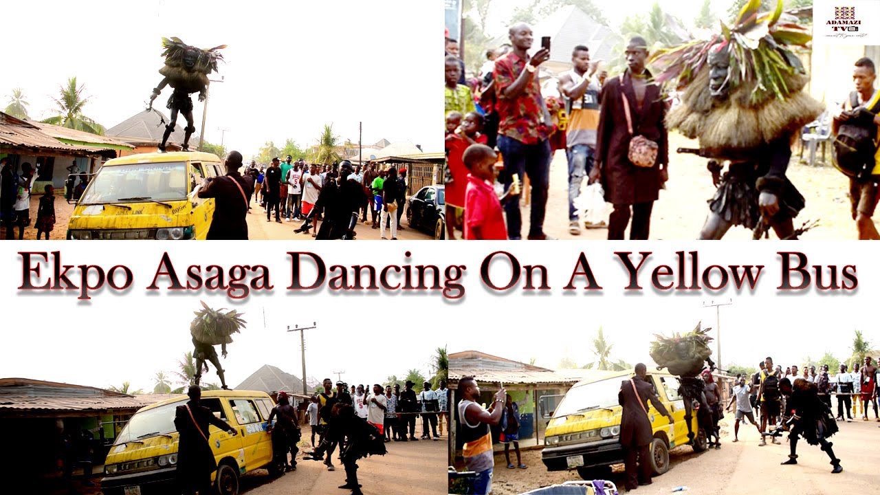 New Ekpo Video : Ekpo Asaga Dancing On A Yellow Bus - AdamaziTV In Abia State (A MUST WATCH)