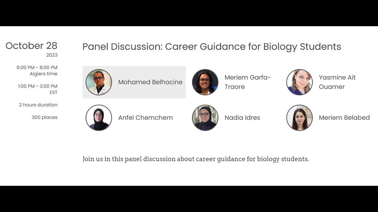 Panel Discussion Career Guidance for Biology Students