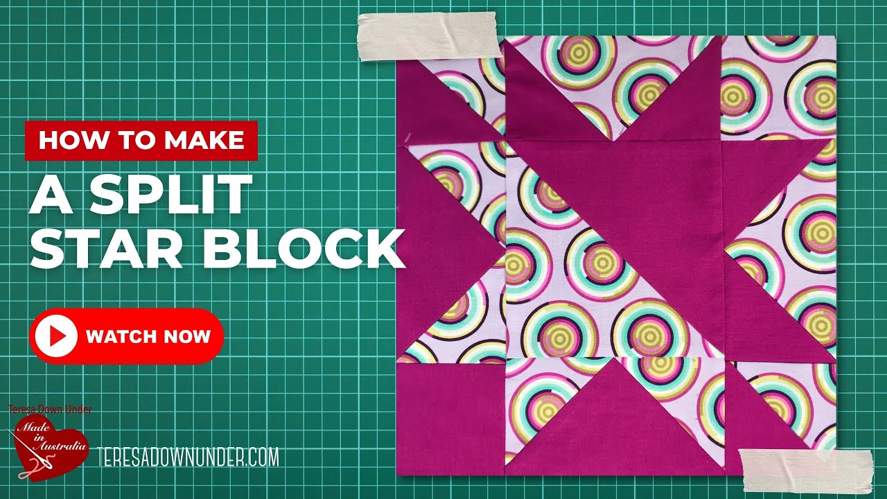How to make a Split star quilt block video tutorial