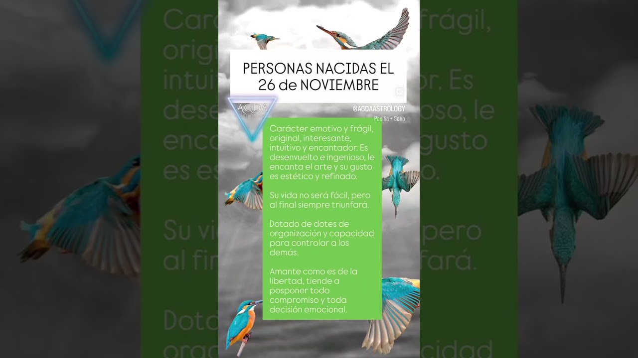 PERSONAS NACIDAS EL 26 de NOVIEMBRE