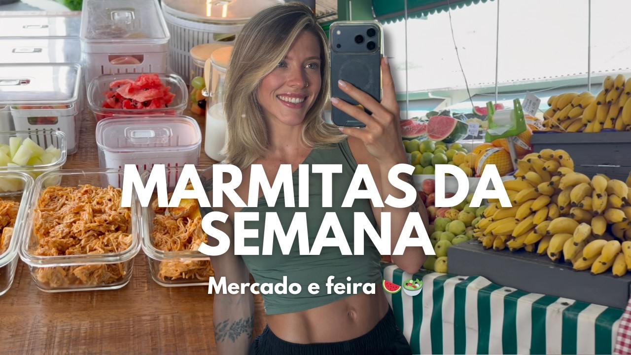 Vlog compras da semana + preparo das marmitas | rotina real e saud&aacute;vel