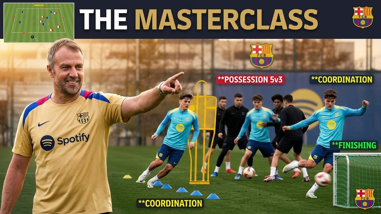 🏃⚽Barcelona Training 2026 / Coordination Warm Up + Possession 5 v 3  + Finishing