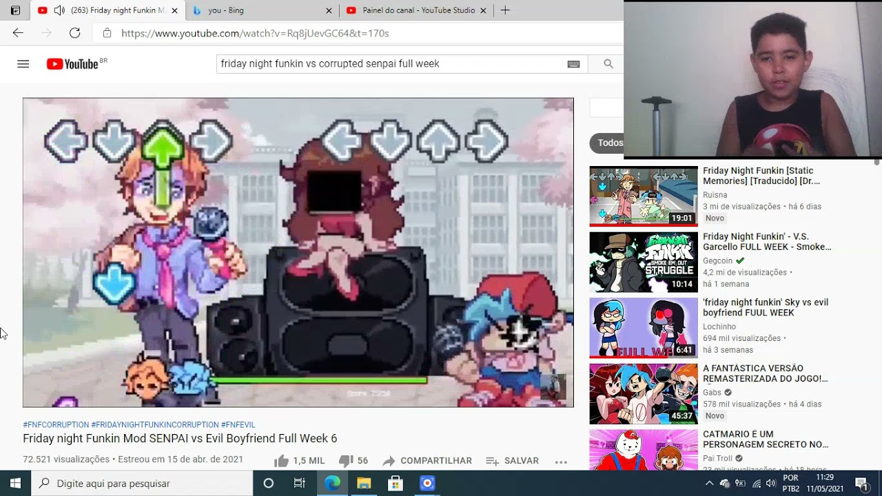 Friday night Funkin Mod SENPAI vs Evil Boyfriend Full Week 6