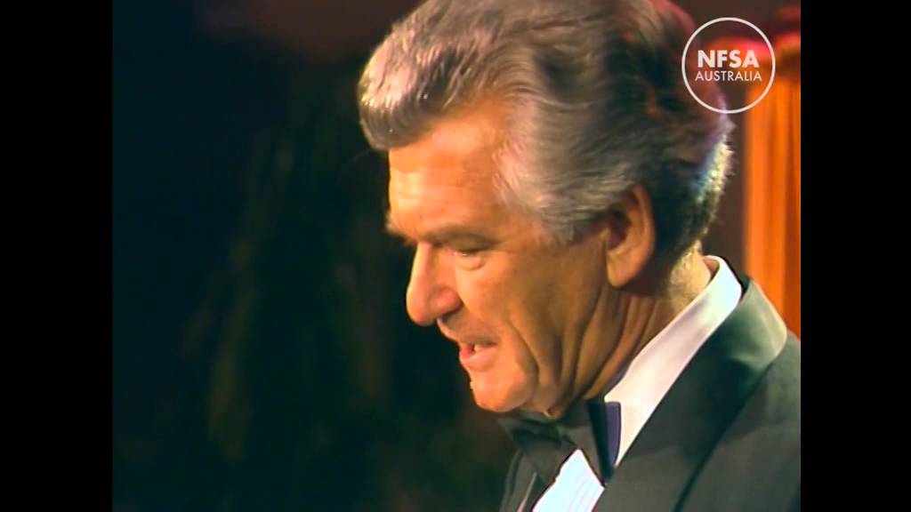 Bob Hawke at the opening ceremony of the NFSA, 1984