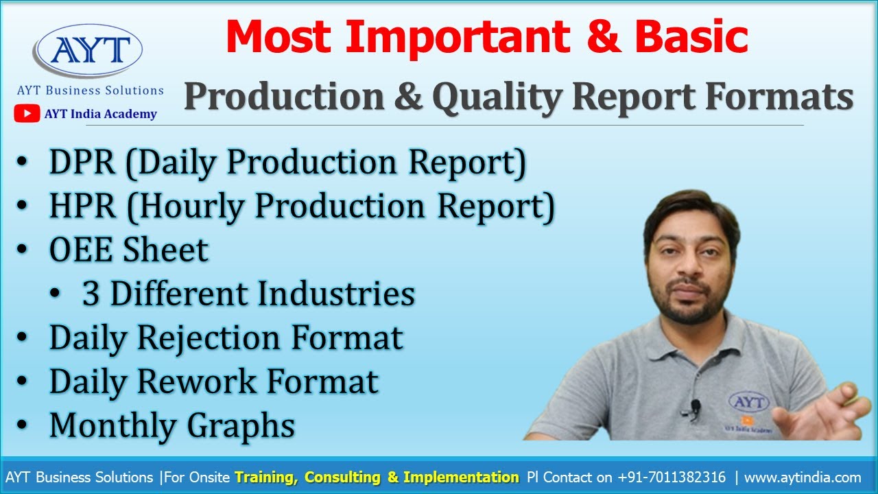 DPR | OEE | HPR | DRR | RBA | Most IMPORTANT !! Daily Production & Quality Reports & Formats |