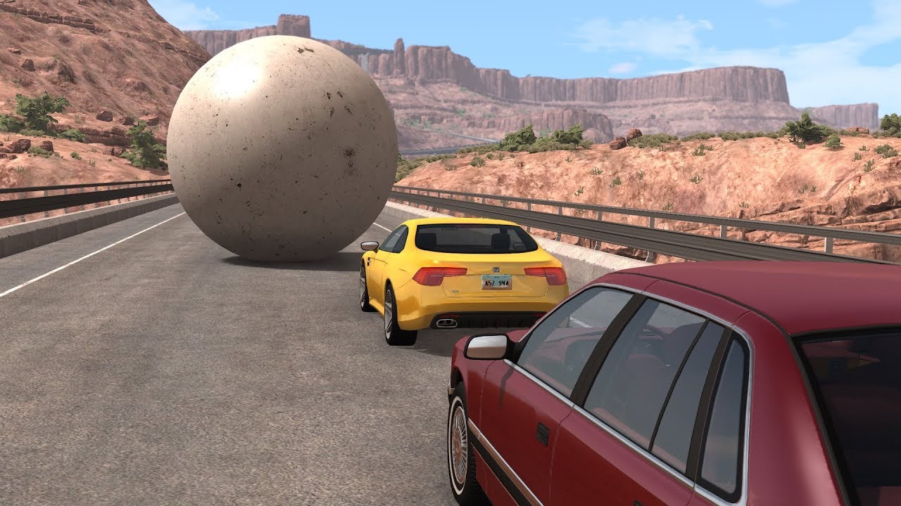 Giant Balls vs. Cars 4 | BeamNG.drive